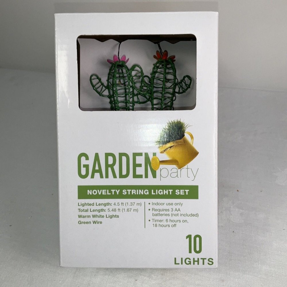 🌵✨ Garden Party Cactus Wired String Lights Set - Home & Party Decor ✨🌵